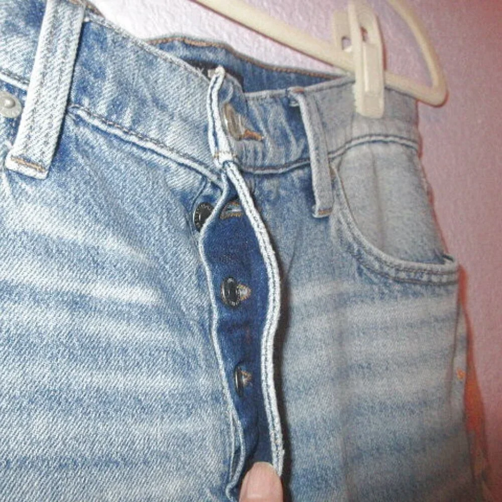 Lucky Brand Aztec Embroidered Jeans Womens 2 / 26 Button Fly High Rise Crop Drew